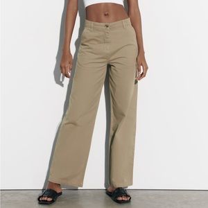 Zara cotton amelia pants taupe gray (NWT)